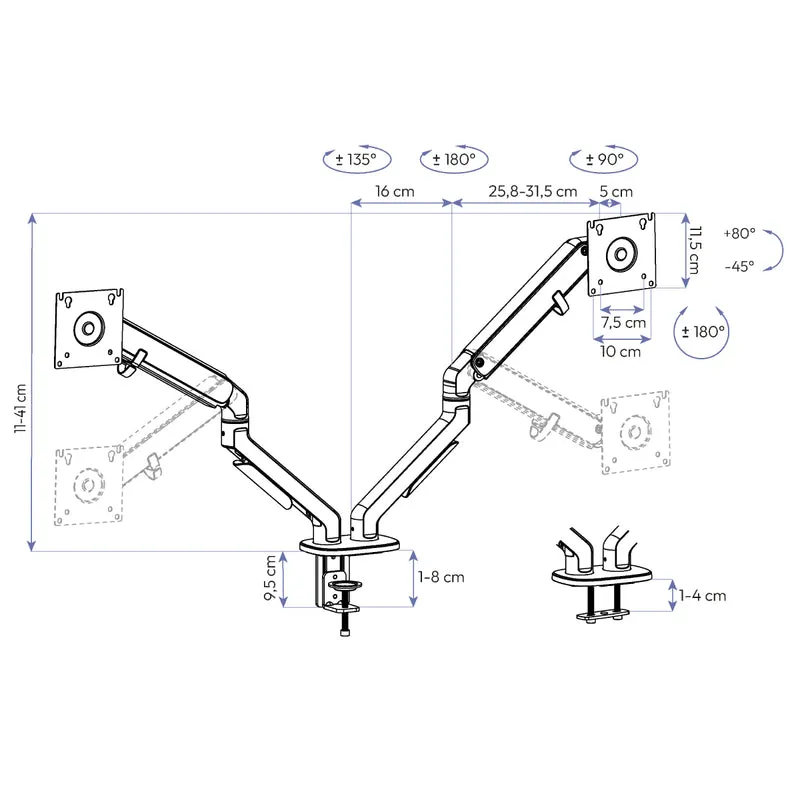 Braço Articulado para Monitor Elements Axion Duplo