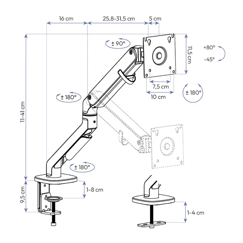 Braço Articulado para Monitor Elements Axion